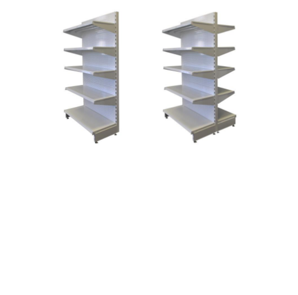 Heavy Duty Shelving Flat Punched Panel with 1000x470mm Base Shelf-White