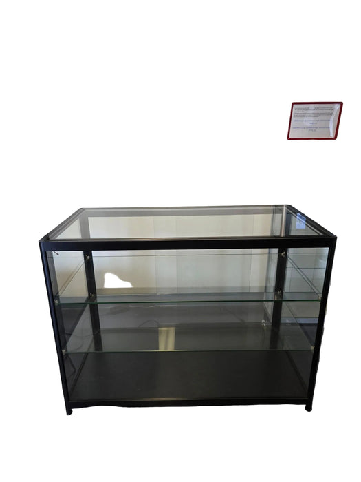 Glass Display Counter with LED Light strip Black