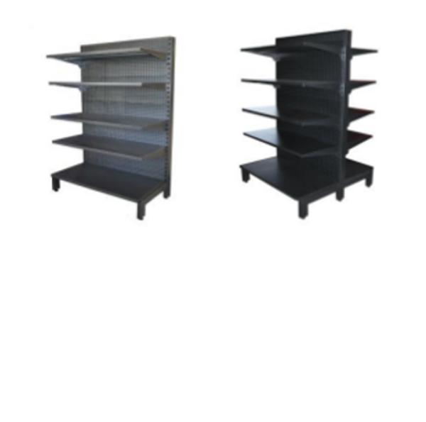 Budget Shelving Flat Panel with 450mm Base Shelf- Hammertone (Black)