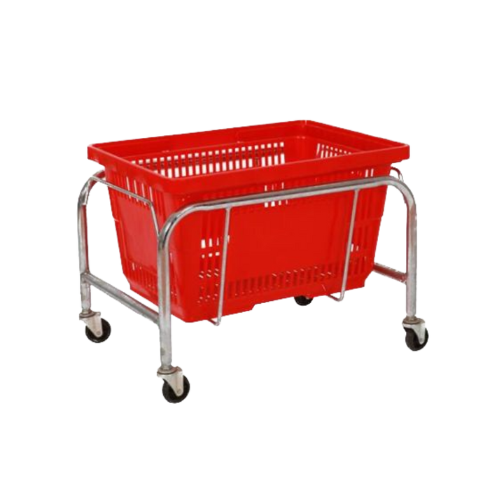 chrome-shopping-basket-stand