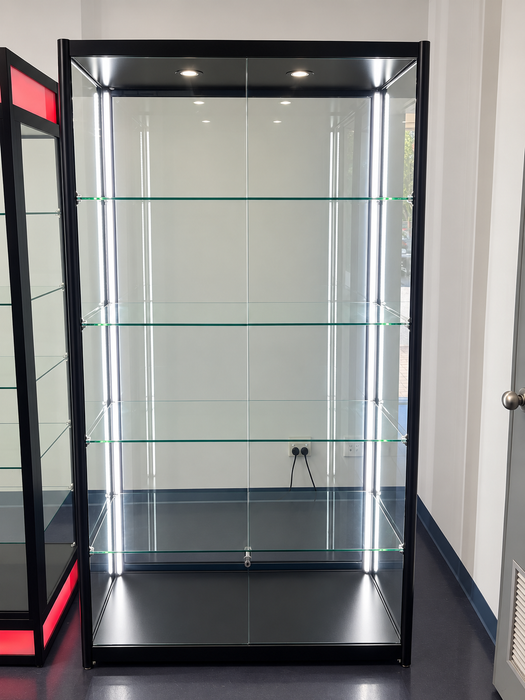 Glass Display Cabinet with LED Light (ELC) Sliding doors