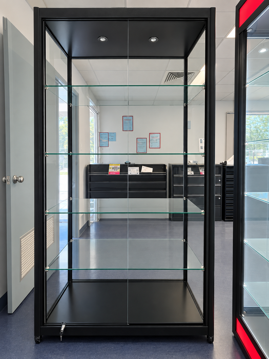 Glass Display Cabinet with LED Light (ELC) Sliding doors